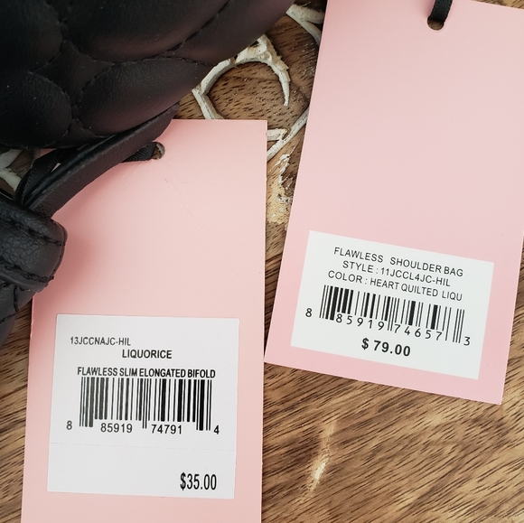 Juicy Couture Black Flawless Shoulder Bag & Slim Elongated Bifold Wallet NWT - Picture 9 of 16